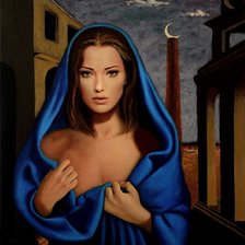 Схема вышивки «девушка в синей накидке»