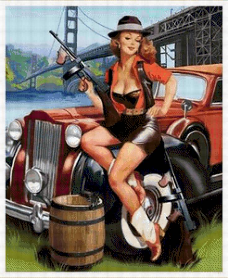 Девушка пин ап - татьяна доронина, машина, иллюстрация, pin up, автомобиль, девушка - предпросмотр