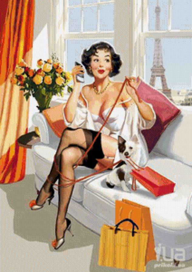 Парижанка пин ап - pin up, иллюстрация, татьяна доронина, девушка - предпросмотр