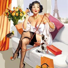 Схема вышивки «Парижанка пин ап»