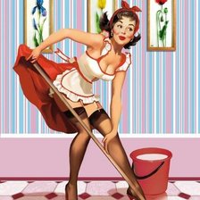 Схема вышивки «Девушка пин ап»