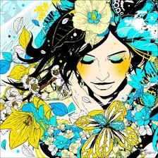 Схема вышивки «Девушка в цветах»