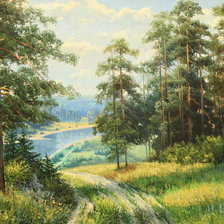 Схема вышивки «сосновый лес»