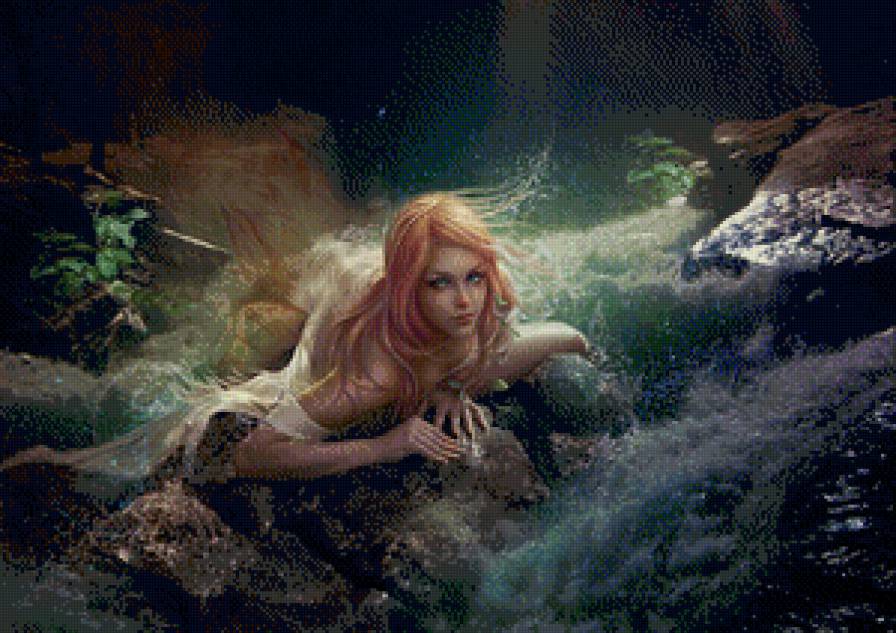 Русалка - вода, русалка, девушка, фентези - предпросмотр