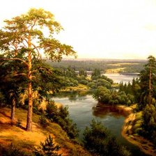 Схема вышивки «сосновый берег»