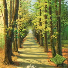 Схема вышивки «осенняя аллея»