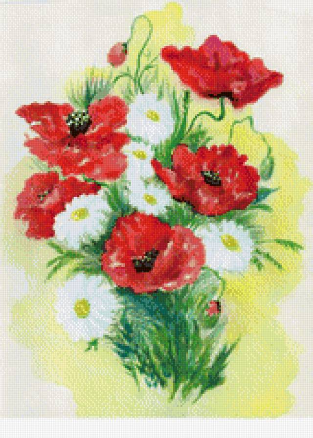 букет - рисунок, цветы - предпросмотр