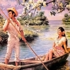 Схема вышивки «В лодке»