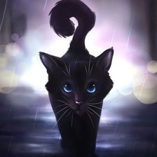 Схема вышивки «Черный котик»