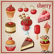 Схема вышивки «Вишневые десерты»