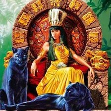 Схема вышивки «Царица с пантерами»