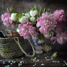 Схема вышивки «пионы»