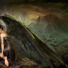 Схема вышивки «Черный ангел»