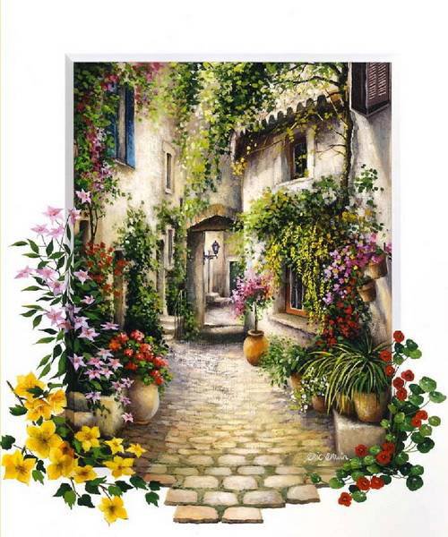 дворик 2 - пейзаж, дворик - оригинал