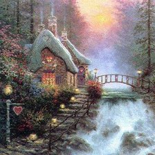 Схема вышивки «Домик у ручья»