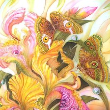 Схема вышивки «Ирисы и бабочки»