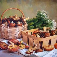 Схема вышивки «грибной день»