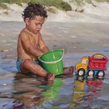 Схема вышивки «малыш на пляже»