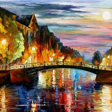 Схема вышивки «мост через реку вечером»