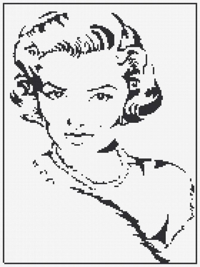 retrato de una dama a 2 colores - personas - предпросмотр