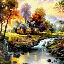 Схема вышивки «пейзаж»