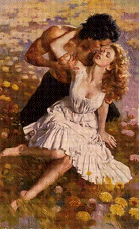 акварельная живопись - любовь, пара, живопись, картина - предпросмотр