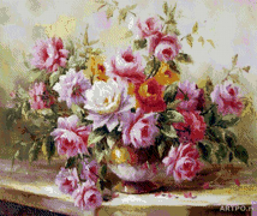 букет - картина, цветы, живопись, искусство - предпросмотр