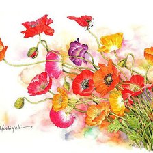 Схема вышивки «маки»