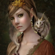 Схема вышивки «девушка с белкой»