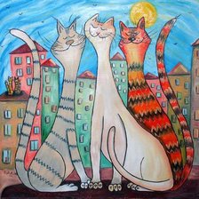 Схема вышивки «коты»