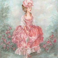 Схема вышивки «Дама»