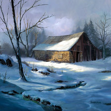 Схема вышивки «зимний пейзаж»