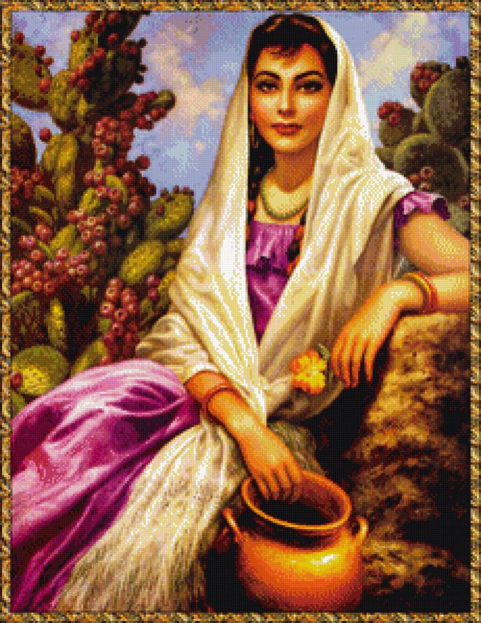 девушка с кувшином - портрет, девушка, сюжет - предпросмотр