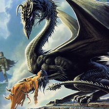 Схема вышивки «девушка и дракон»