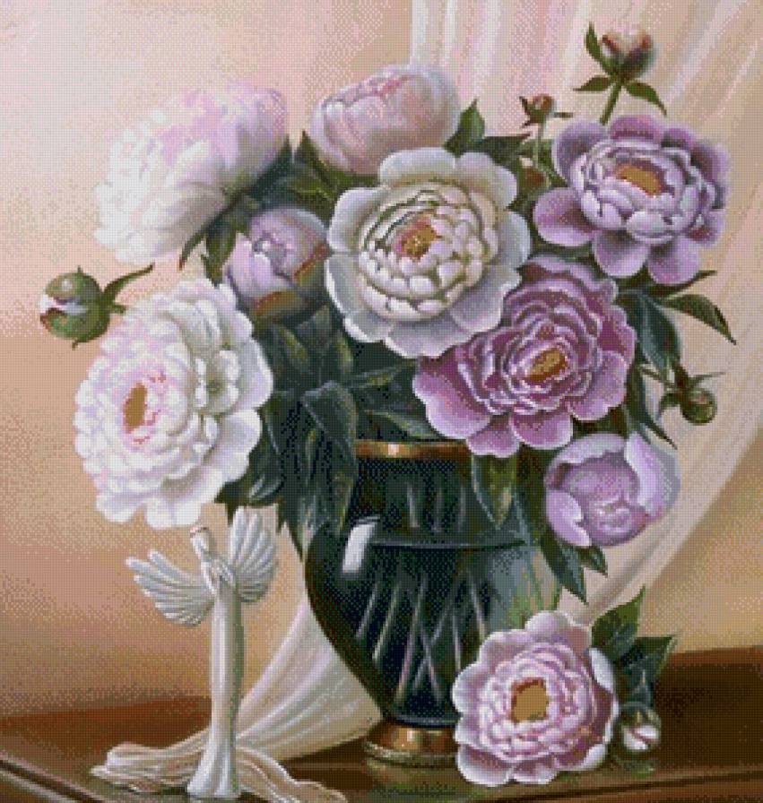 Пионы - цветы, натюрморт, ваза, пион, пионы - предпросмотр