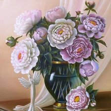 Схема вышивки «Пионы»