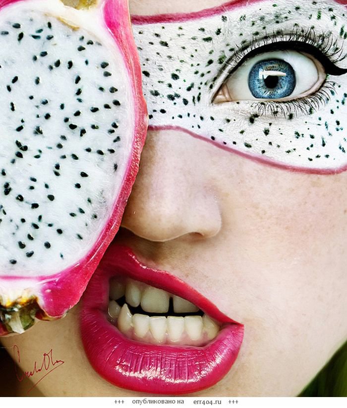 Фруктовая серия - девушка, фрукты, портрет - оригинал