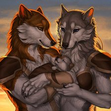 Схема вышивки «Семья волков»