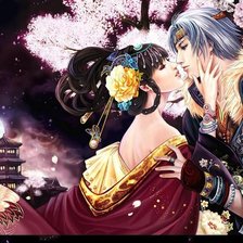 Схема вышивки «принцесса и самурай»