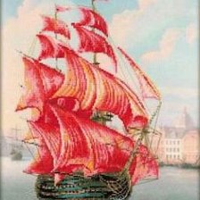 Схема вышивки «АЛЫЕ ПАРУСА-АИДА14-27,5СМ/36,5СМ»