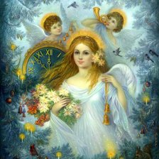 Схема вышивки «ангелы рождества»