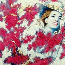 Схема вышивки «девушка в цветах»