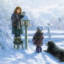 Схема вышивки «Зимнее утро»