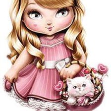 muñequita Jolie cestita gatito