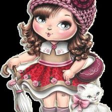 muñequita Jolie paraguas