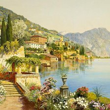 Схема вышивки «приморский городок»