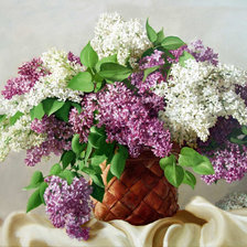 Схема вышивки «сирень в корзине»