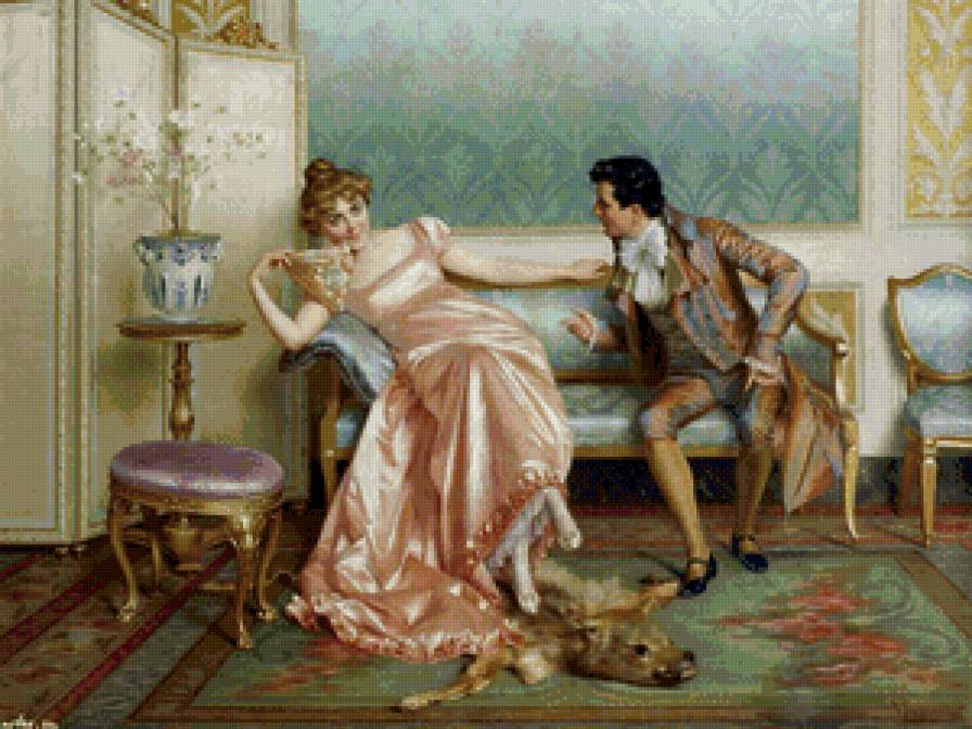 признание в любви - живопись, пара, мужчина, любовь, признание, девушка - предпросмотр