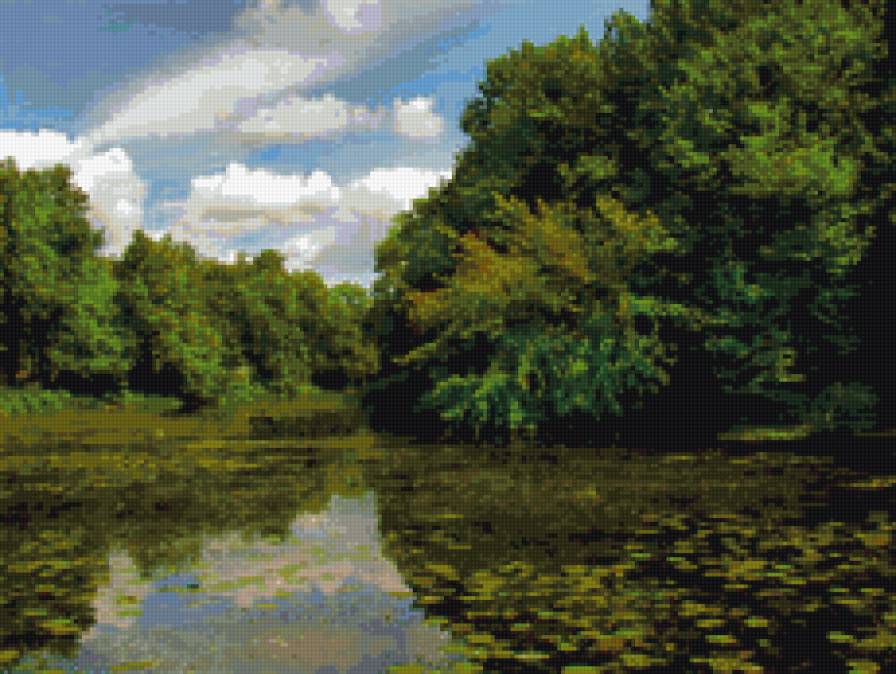 Речка в подмосковном лесу - лес, река, природа, пейзаж - предпросмотр