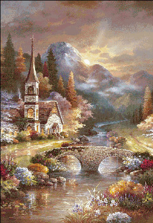 ранняя служба - пейзаж, природа, церковь - оригинал